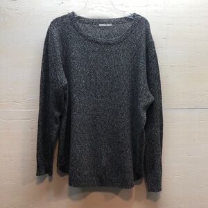 Pink Clover Gray Women's Sweater 3X heathered tweed crew neck pull over plus siz